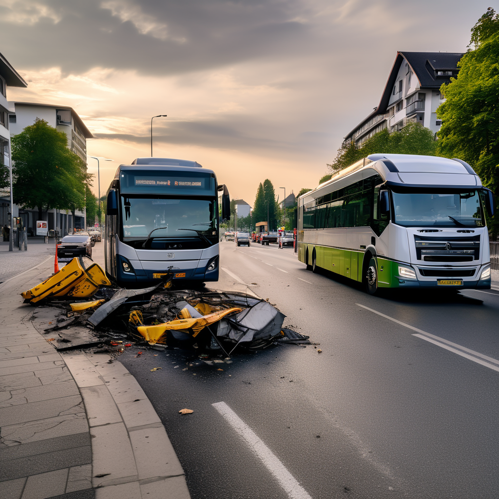 Ver­kehrs­un­fall zwi­schen Lini­en­bus und Lkw in Frei­burg — Poli­zei Frei­burg sucht Zeugen